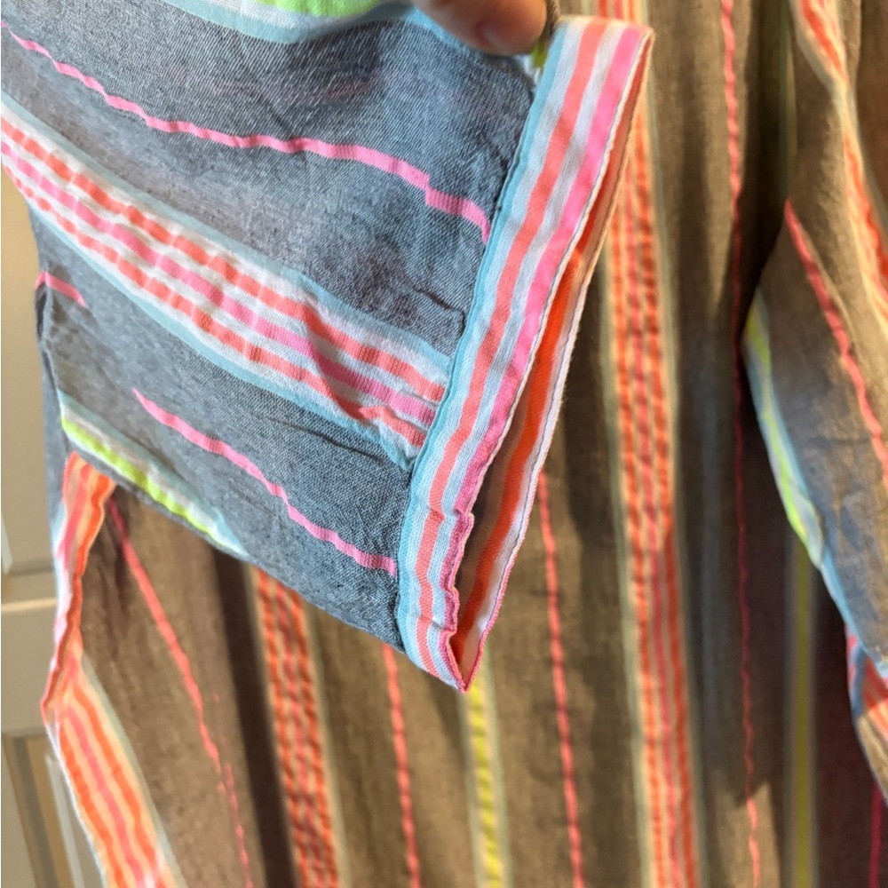 NWT Ulla Popken Womens Striped Kaftan Beach Vacation Cotton Dress Size 20/22 - Picture 11 of 15